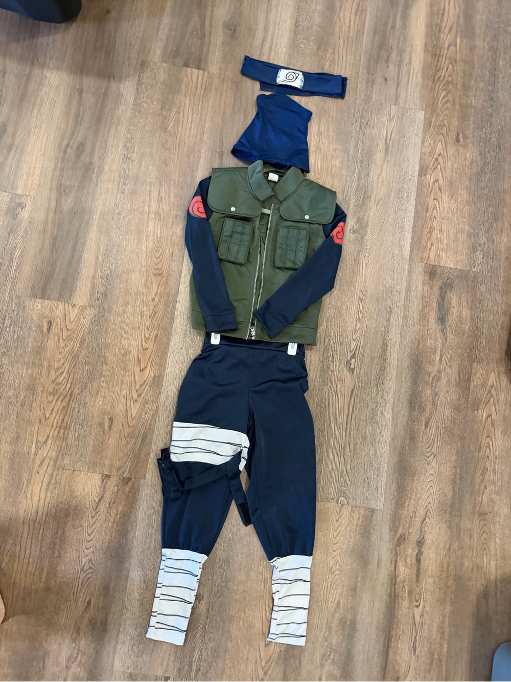 Kakashi from Naruto Anime-Inspired Costume Set - Navy & Olive